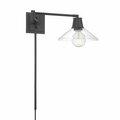 Norwell Dillon Swing Arm Wall Sconce - Matte Black 6661-MB-CL